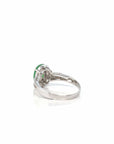 Baikalla Jewelry Jadeite Engagement Ring 18k White Gold Natural Imperial Green Jadeite Jade Engagement Ring With Diamonds