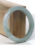 Baikalla Oil-Green "Half-Round" Jadeite Jade Bangle Bracelet (57.3mm) 