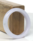 Baikalla Lavender "Half-Round" Jadeite Jade Bangle Bracelet (53mm) 