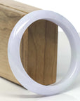 Baikalla Lavender & White "Half-Round" Jadeite Jade Bangle Bracelet (59.7mm) 