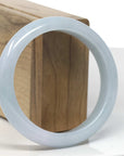 Baikalla Baby-Blue & Light Green "Half-Round" Jadeite Jade Bangle Bracelet (58.8mm) 
