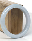 Baikalla Baby-Blue & Light Green "Half-Round" Jadeite Jade Bangle Bracelet (58.8mm) 