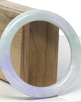 Baikalla "Vixen" Lavender & White W/ Apple Green "Traditional Full-Round" Jadeite Jade Bangle Bracelet (58.4mm) 