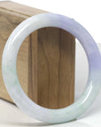 Baikalla "Vixen" Lavender & White W/ Apple Green "Traditional Full-Round" Jadeite Jade Bangle Bracelet (58.4mm) 