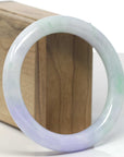 Baikalla "Vixen" Lavender & White W/ Apple Green "Traditional Full-Round" Jadeite Jade Bangle Bracelet (58.4mm) 
