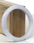 Baikalla Light Lavender & Green Jadeite Jade "Half Round" Bangle Bracelet (59.7mm) 