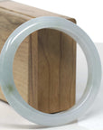 Baikalla Icy Light Green Jadeite Jade "Half Round" Bangle Bracelet (59.2mm) 