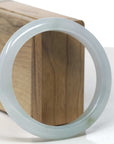 Baikalla Icy Light Green Jadeite Jade "Half Round" Bangle Bracelet (59.2mm) 