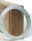 Baikalla Icy Light Green Jadeite Jade "Half Round" Bangle Bracelet (59.2mm) 