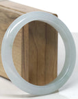 Baikalla Icy Light Green Jadeite Jade "Half Round" Bangle Bracelet (59.2mm) 