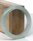 Baikalla Icy Oil-Green Jadeite Jade "Half Round" Bangle Bracelet (57.3mm) 