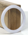 Baikalla White Jadeite Jade Bangle Bracelet (56.9mm) 
