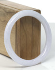 Baikalla White Jadeite Jade Bangle Bracelet (56.9mm) 