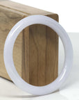 Baikalla White Jadeite Jade Bangle Bracelet (56.9mm) 