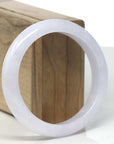 Baikalla Light Lavender Jadeite Jade Bangle Bracelet (57.4mm) 