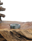 Baikalla Icy Wuji & Oil-Green Burmese Jadeite Jade Traditional Ring 