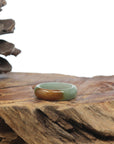 Baikalla Oil-Green & Brown Burmese Jadeite Jade Traditional Ring 