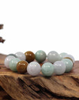 Baikalla Jewelry jade beads bracelet Natural Jadeite Jade 13mm Round Beads Bracelet ( 13 mm ) For Men