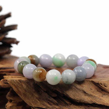 Baikalla Jewelry jade beads bracelet Natural Jadeite Jade 13mm Round Beads Bracelet ( 13 mm ) For Men