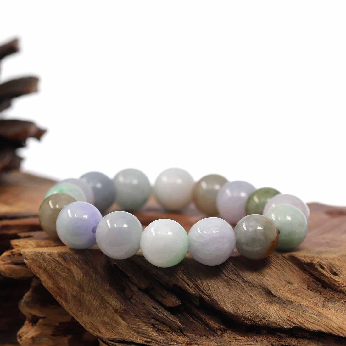 Baikalla Jewelry jade beads bracelet Natural Jadeite Jade 13mm Round Beads Bracelet ( 13 mm ) For Men