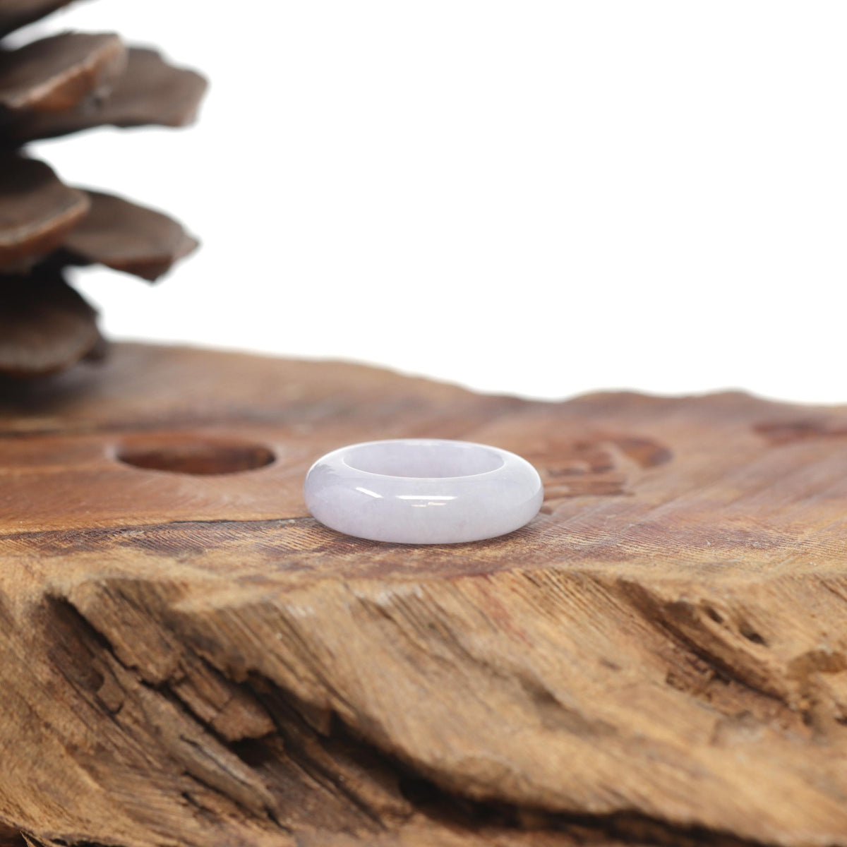 Baikalla Natural Icy Light Lavender Jadeite Jade Traditional Ring 