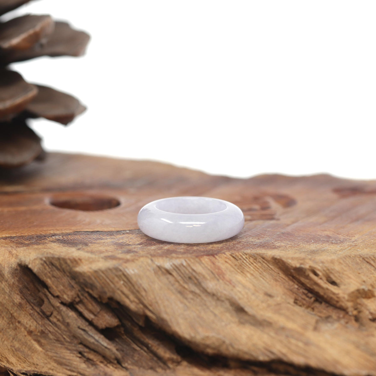Baikalla Natural Icy Light Lavender Jadeite Jade Traditional Ring 