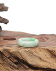 Baikalla Natural Icy Light Green W/ Apple-Green Patch Jadeite Jade Traditional Ring 