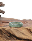 Baikalla Natural Icy Blue-Green Flowers Jadeite Jade Traditional Ring 