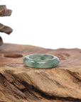 Baikalla Natural Icy Blue-Green Flowers Jadeite Jade Traditional Ring 