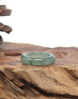 Baikalla Natural Icy Blue-Green Flowers Jadeite Jade Traditional Ring 