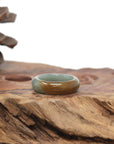 Baikalla Natural Oil-Green & Honey-Brown Burmese Jadeite Jade Traditional Ring 