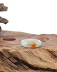 Baikalla Natural Icy Light Green & Sajin (Golden Dust) Jadeite Jade Traditional Ring 