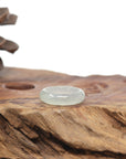 Baikalla Natural Icy Light Green W/ Black Wuji Freckles Jadeite Jade Traditional Ring 