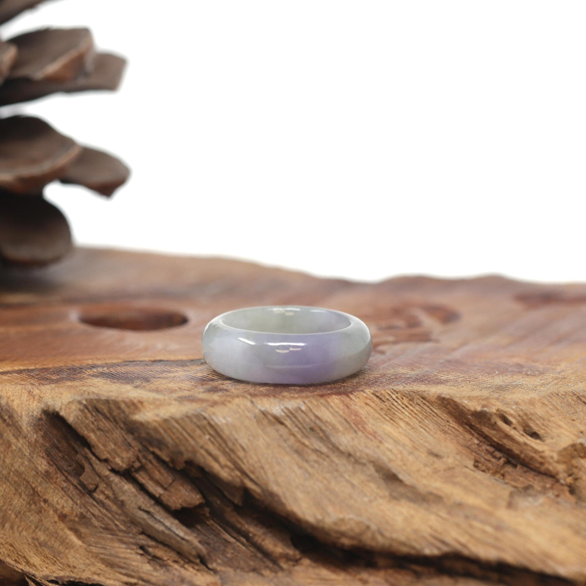 Baikalla Natural Icy Vibrant Lavender &amp; Light Green Jadeite Jade Traditional Ring 