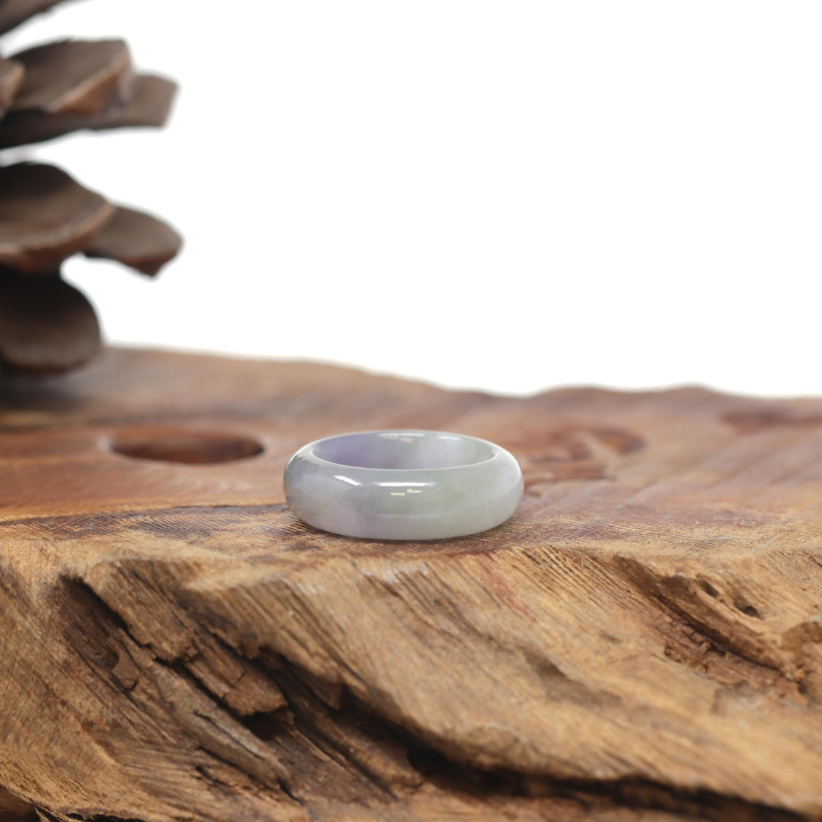 Baikalla Natural Icy Vibrant Lavender &amp; Light Green Jadeite Jade Traditional Ring 