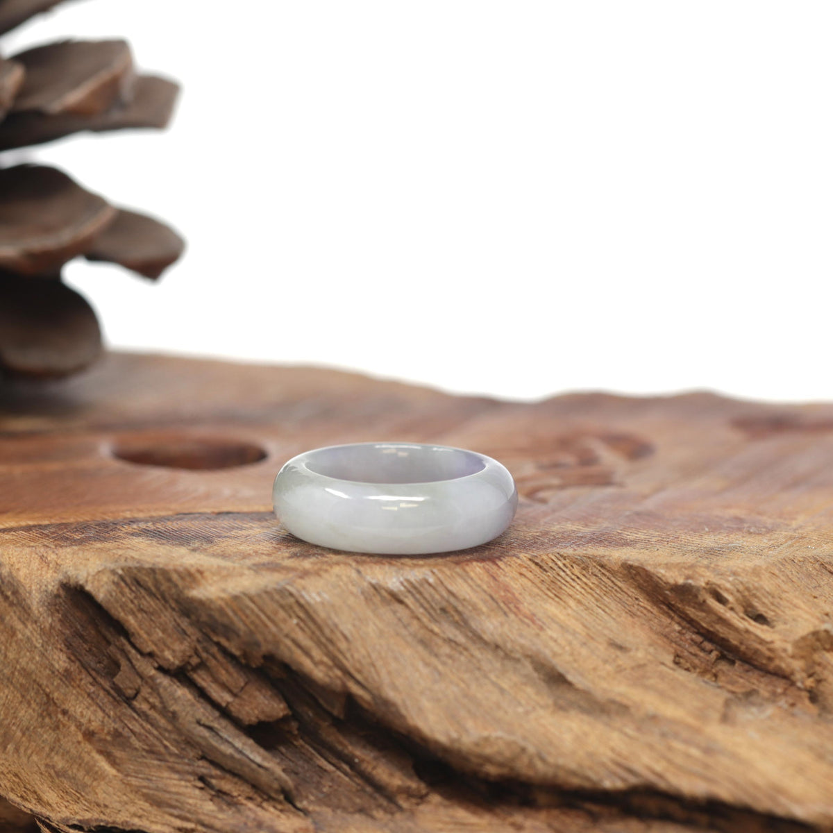 Baikalla Natural Icy Vibrant Lavender &amp; Light Green Jadeite Jade Traditional Ring 
