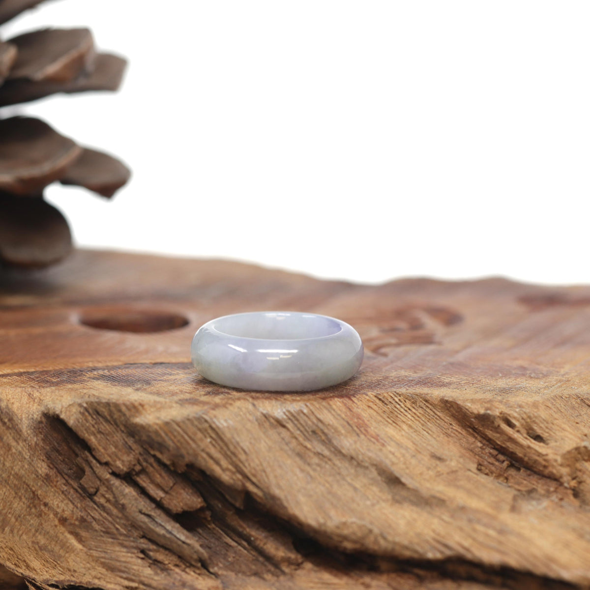Baikalla Natural Icy Vibrant Lavender &amp; Light Green Jadeite Jade Traditional Ring 