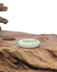Baikalla Natural Vibrant Apple-Green Patch Jadeite Jade Traditional Ring 