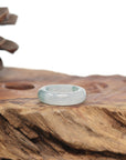 Baikalla Natural Icy Blue-Green Flowers Jadeite Jade Traditional Ring 