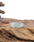 Baikalla Natural Icy Blue-Green Flowers Jadeite Jade Traditional Ring 