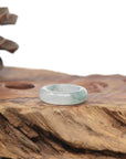 Baikalla Natural Icy Blue-Green Flowers Jadeite Jade Traditional Ring 