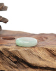 Baikalla Natural Icy Light Apple-Green Jadeite Jade Traditional Ring 