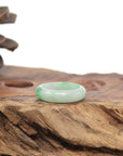 Baikalla Natural Icy Light Green W/ Vibrant Apple-Green Patch Jadeite Jade Traditional Ring 