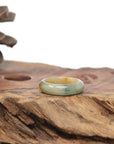 Baikalla Natural Icy Yellow-Orange & Blue-Green Flowers Jadeite Jade Traditional Ring 
