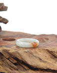 Baikalla Natural Icy Light Green & Sajin (Golden Dust) Jadeite Jade Traditional Ring 