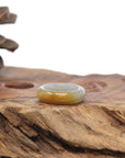 Baikalla Natural Icy Orange & Light Blue-Green Jadeite Jade Traditional Ring 