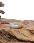 Baikalla Natural Icy Orange & Light Blue-Green Jadeite Jade Traditional Ring 