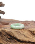 Baikalla Natural Light Apple-Green Jadeite Jade Traditional Ring 