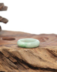 Baikalla Natural Light Apple-Green Jadeite Jade Traditional Ring 