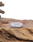 Baikalla Natural Lavender W/ Blue-Green Flowers Jadeite Jade Traditional Ring 